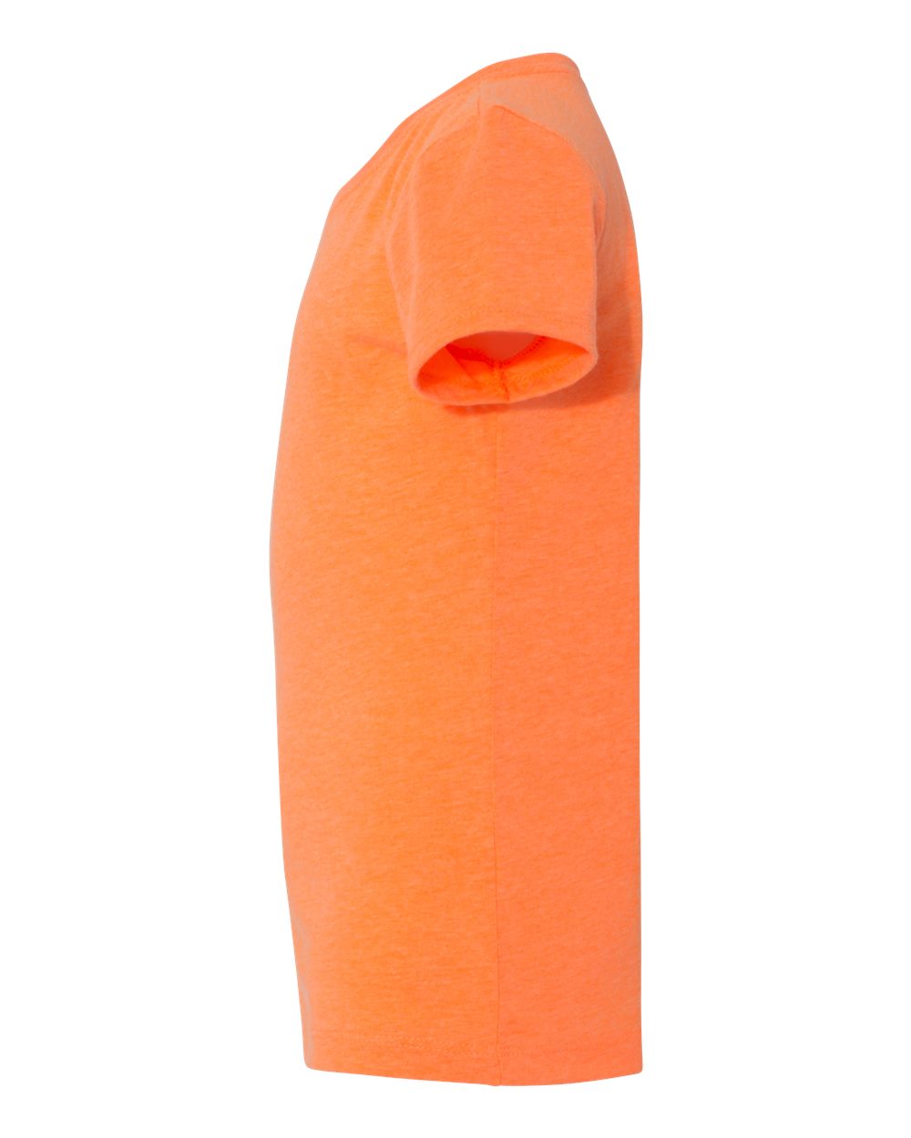 Left View of Neon Heather Orange Girls’ CVC Princess T-Shirt - 3712