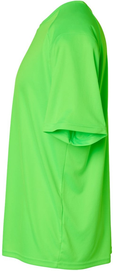 Left View of Neon Lime Islander Performance T-Shirt - 200