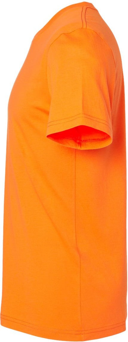 Left View of Neon Orange CVC Jersey Tee - 3001CVC