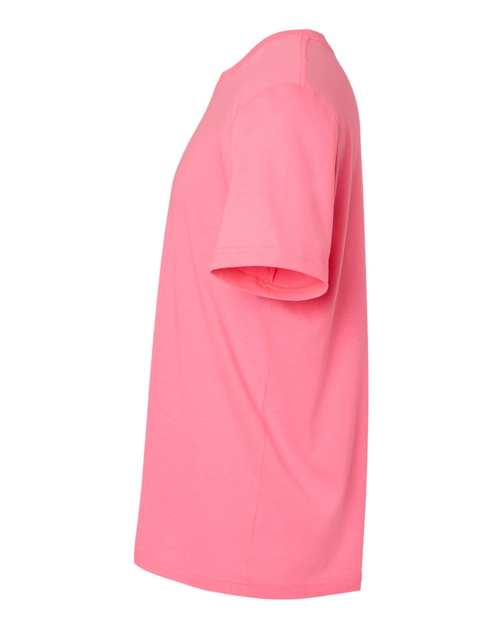 Left View of Neon Pink CVC Jersey Tee - 3001CVC