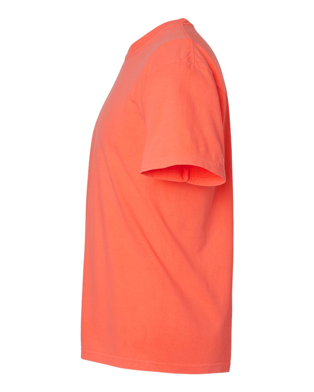 Left View of Neon Red Orange Garment-Dyed Heavyweight T-Shirt - 1717