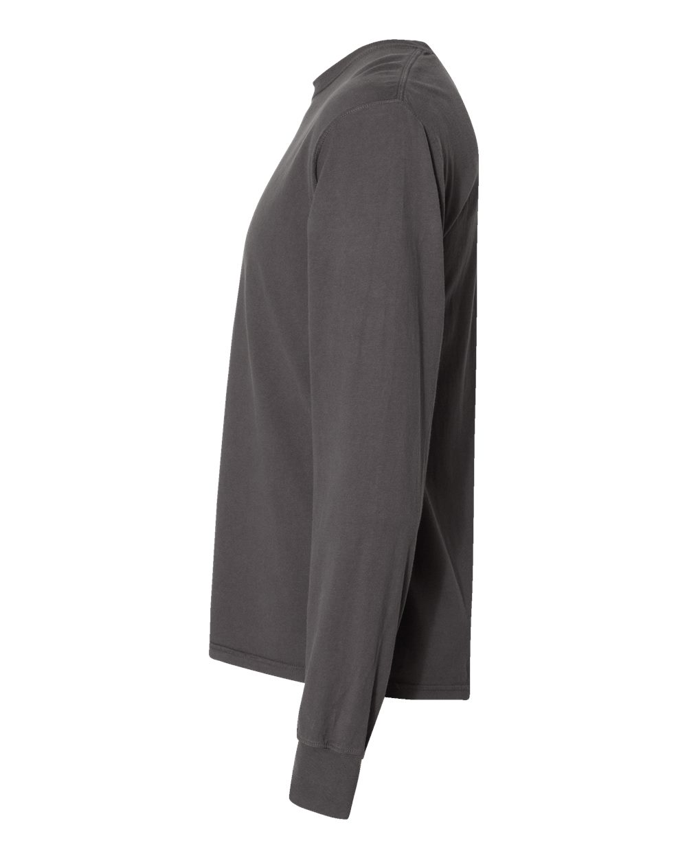 Left View of New Railroad Grey Garment-Dyed Long Sleeve T-Shirt - GDH200