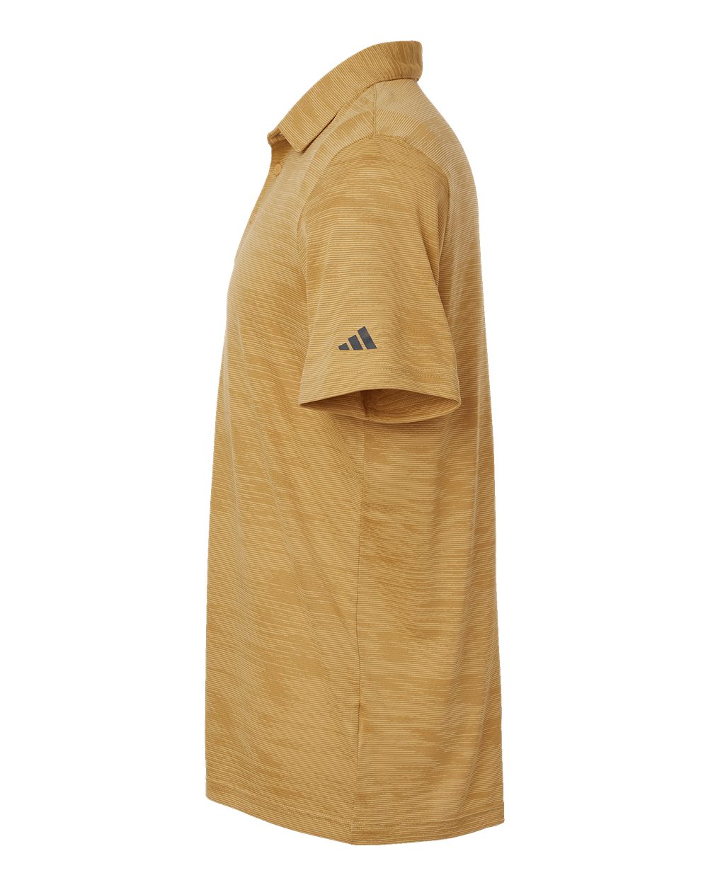 Left View of Oat/ Golden Beige Ultimate365 Textured Stripe Polo - A2005