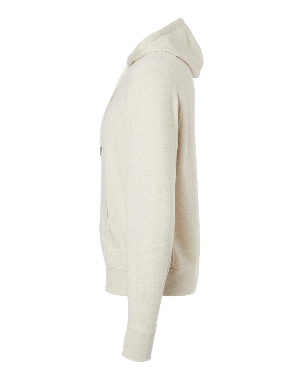 Left View of Oatmeal Heather Midweight French Terry Hooded Sweatshirt - PRM90HT