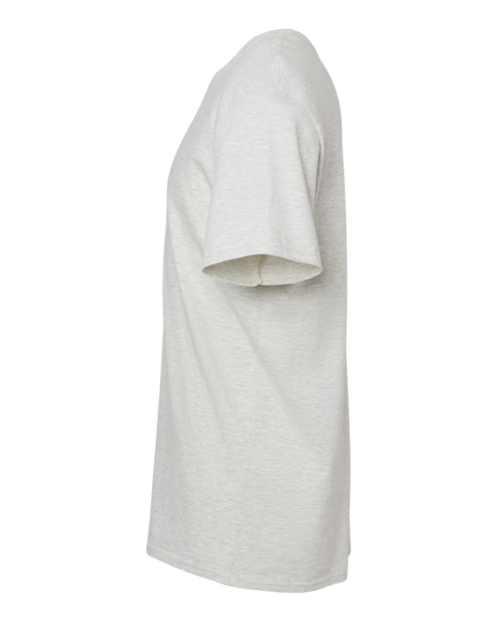 Left View of Oatmeal Heather Premium Blend Ring-Spun T-Shirt - 560MR