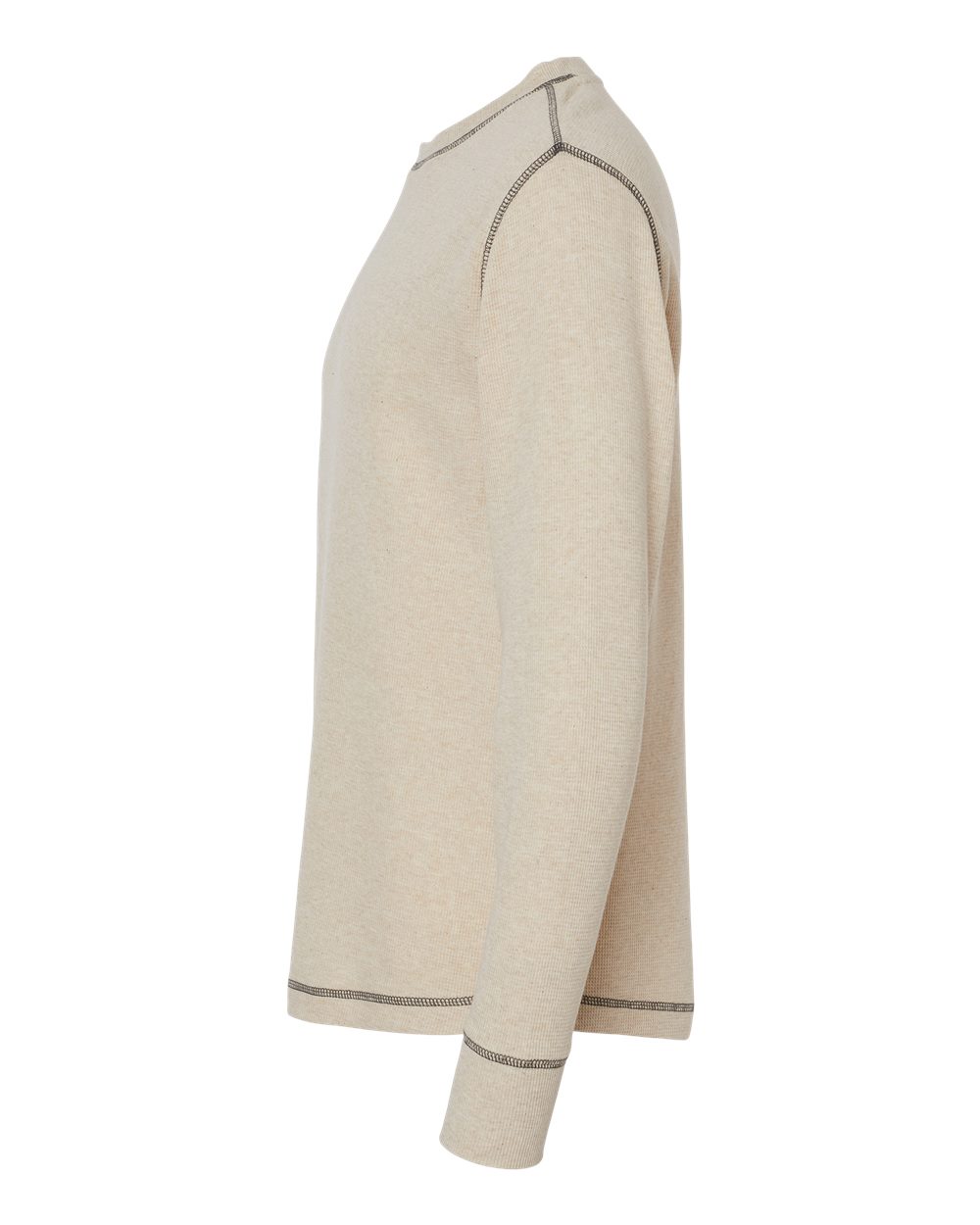 Left View of Oatmeal Heather Vintage Thermal Long Sleeve T-Shirt - 8238