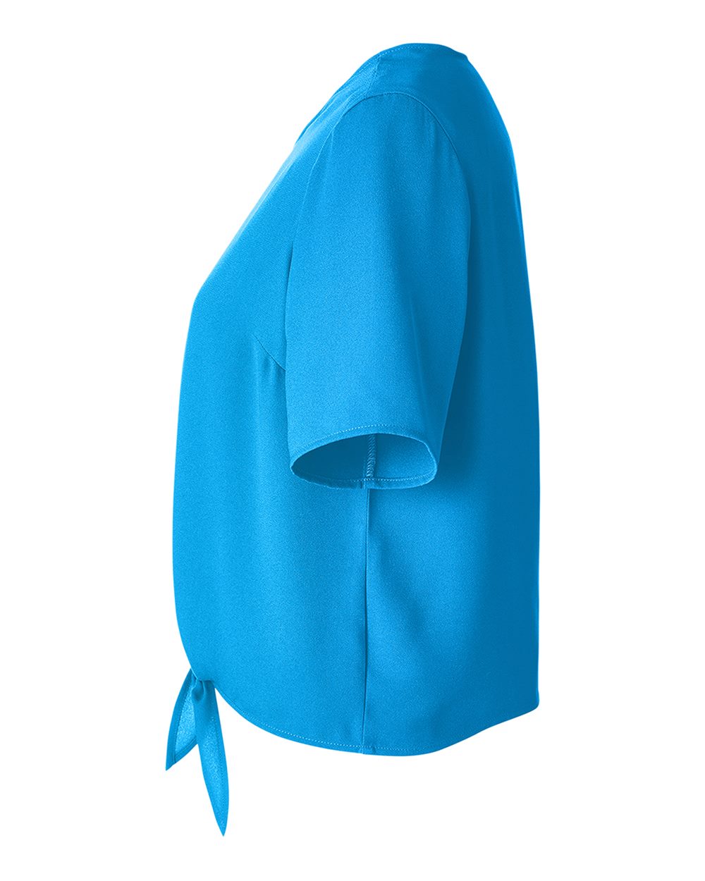 Left View of Ocean Blue Women&#39;s Perfect Fit™ Tie Front Blouse - DP617W
