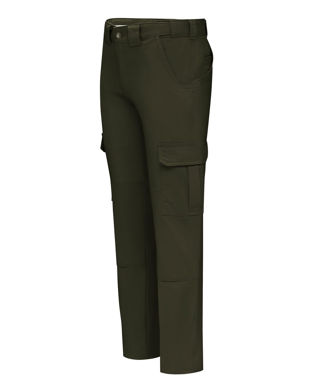 Left View of OD Green - 37 Unhemmed Women&#39;s Tactical Pants - FP78