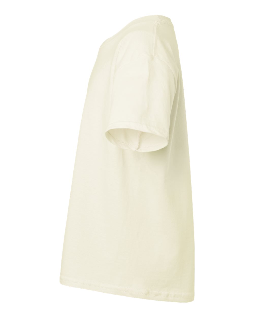 Left View of Off White Light Cotton Youth T-Shirt - 3000B