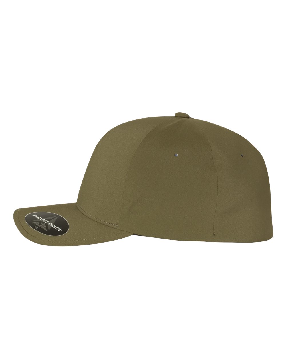 Left View of Olive Delta® Seamless Cap - 180