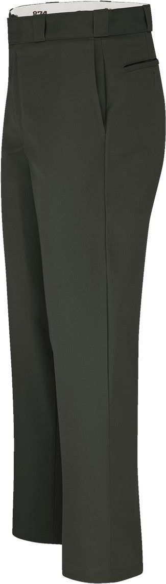 Left View of Olive Green - 32I Industrial 874® Work Pants - Extended Sizes - P874EXT
