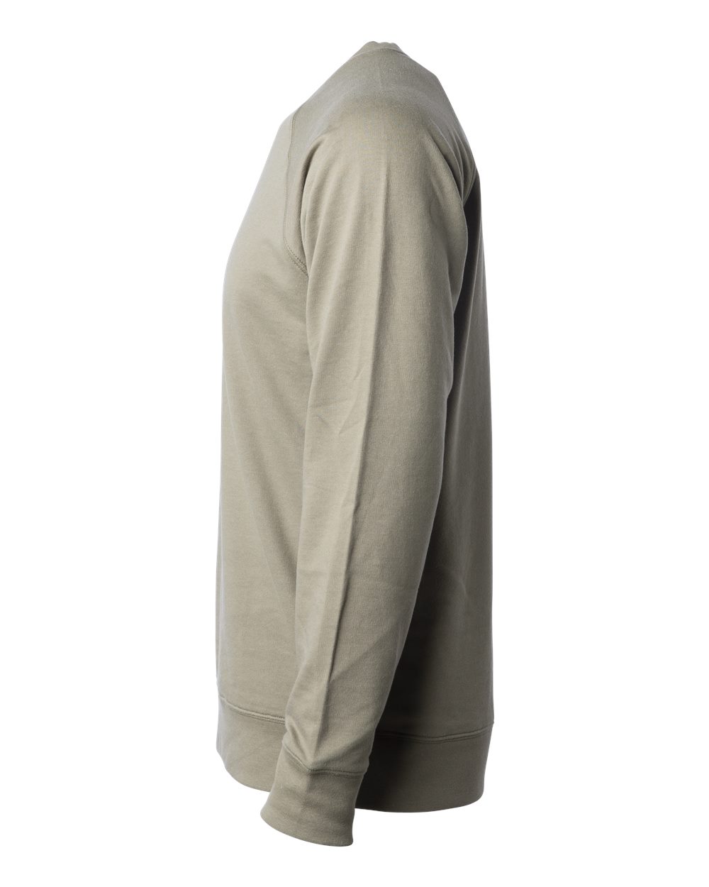 Left View of Olive Icon Lightweight Loopback Terry Crewneck Sweatshirt - SS1000C