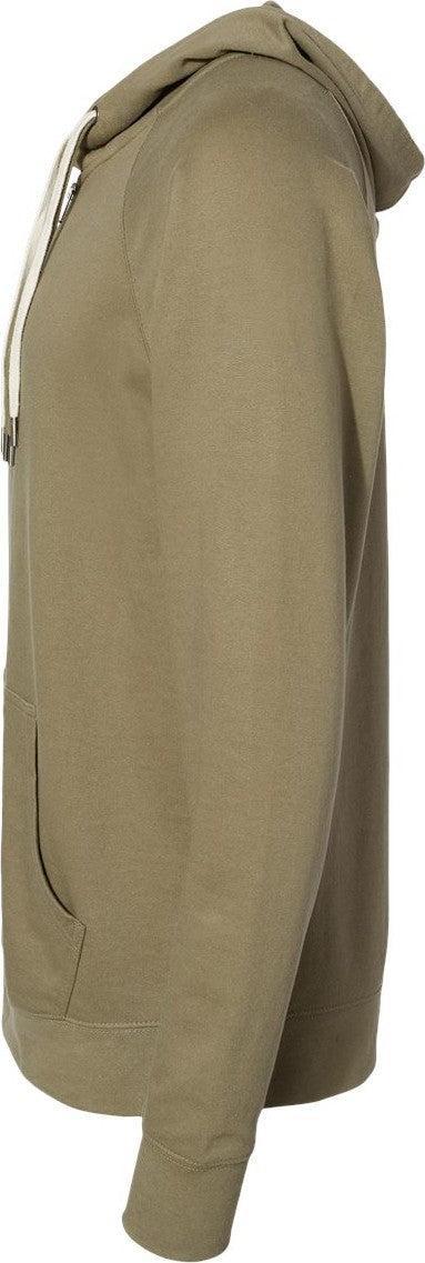 Left View of Olive Icon Lightweight Loopback Terry Full-Zip Hooded Sweatshirt - SS1000Z