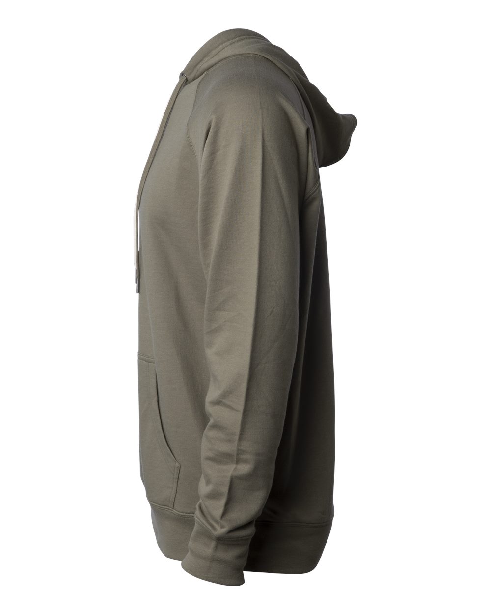 Left View of Olive Icon Lightweight Loopback Terry Hooded Sweatshirt - SS1000