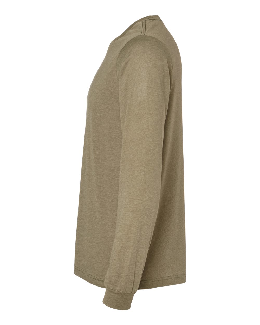 Left View of Olive Triblend Triblend Long Sleeve Tee - 3513