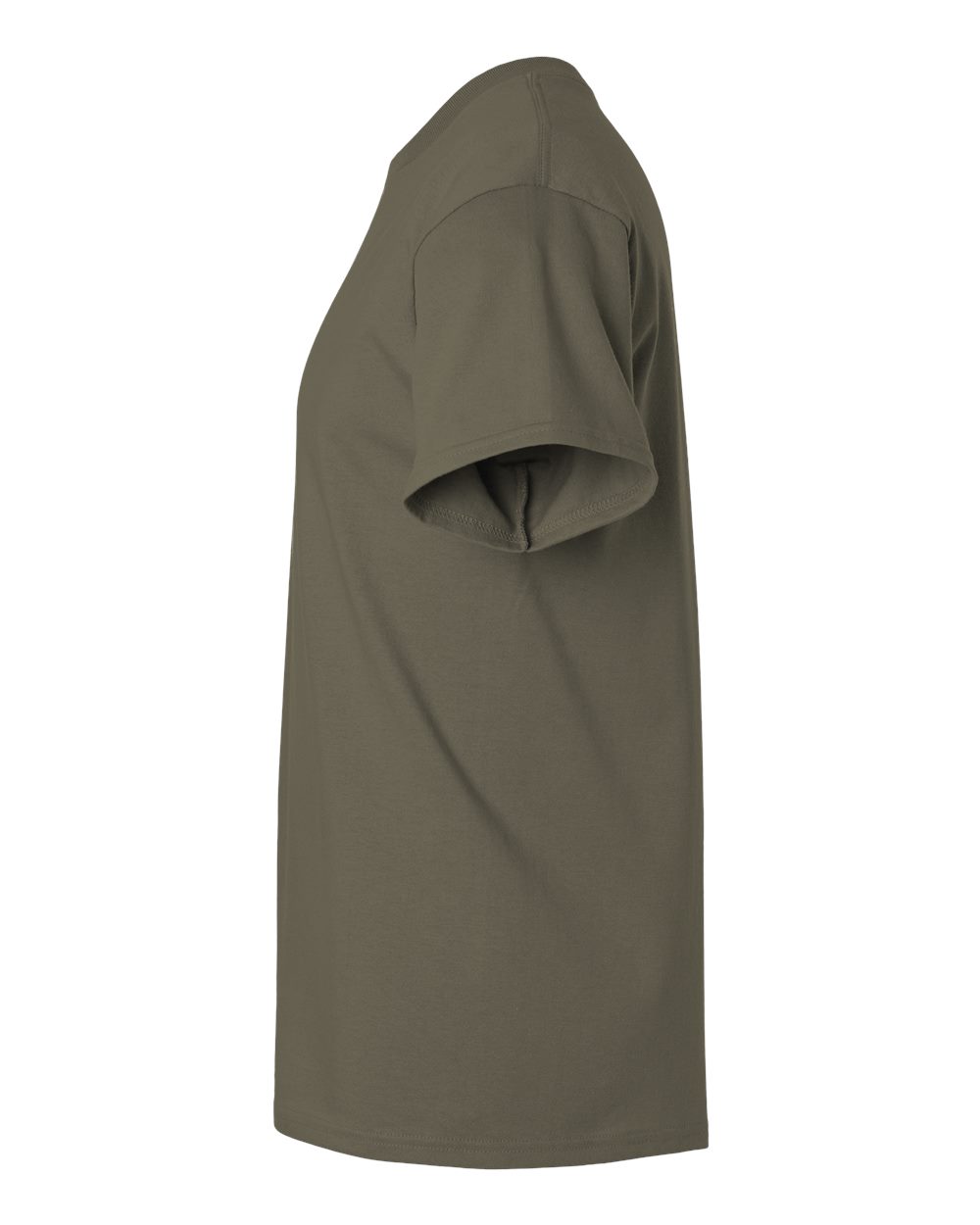 Left View of Olive Ultra Cotton® T-Shirt - 2000