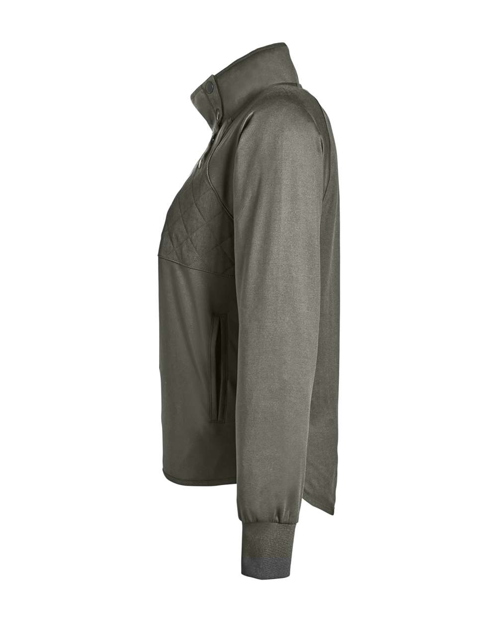 Rear View of Olive Women's Ellis Pullover - SWE400L
