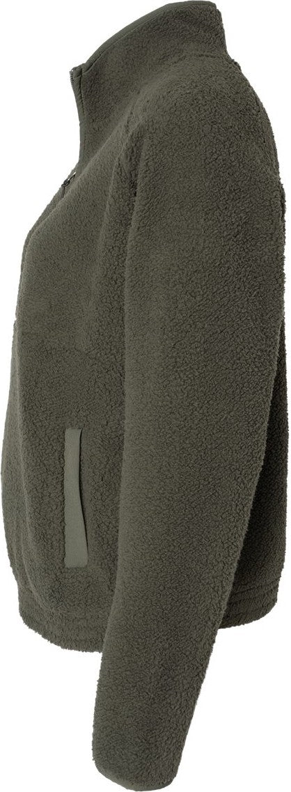 Left View of Olive Women&#39;s Everest Half-Zip Pullover - BW8501