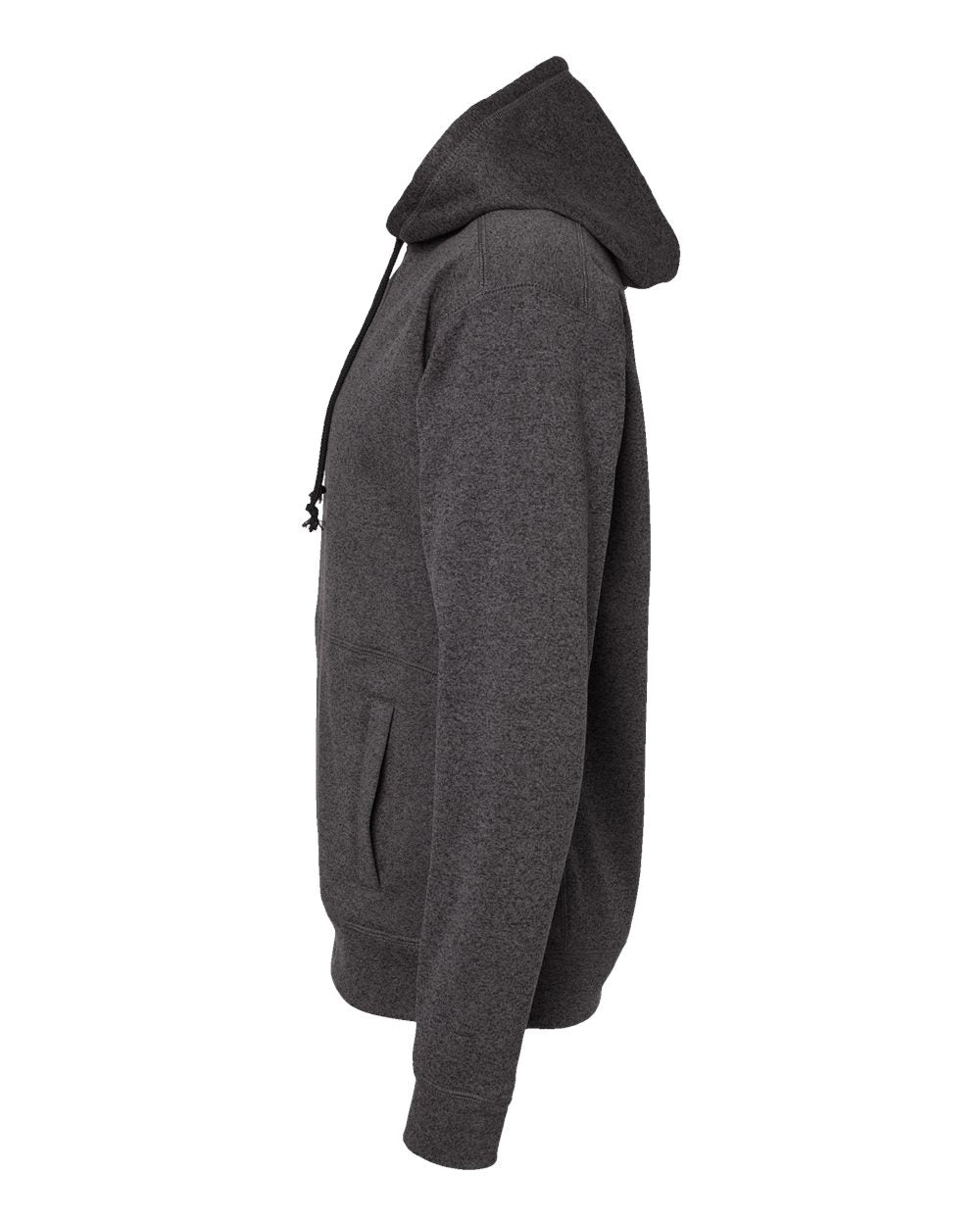 Left View of Onyx Fleck Cosmic Fleece Hooded Sweatshirt - 8613