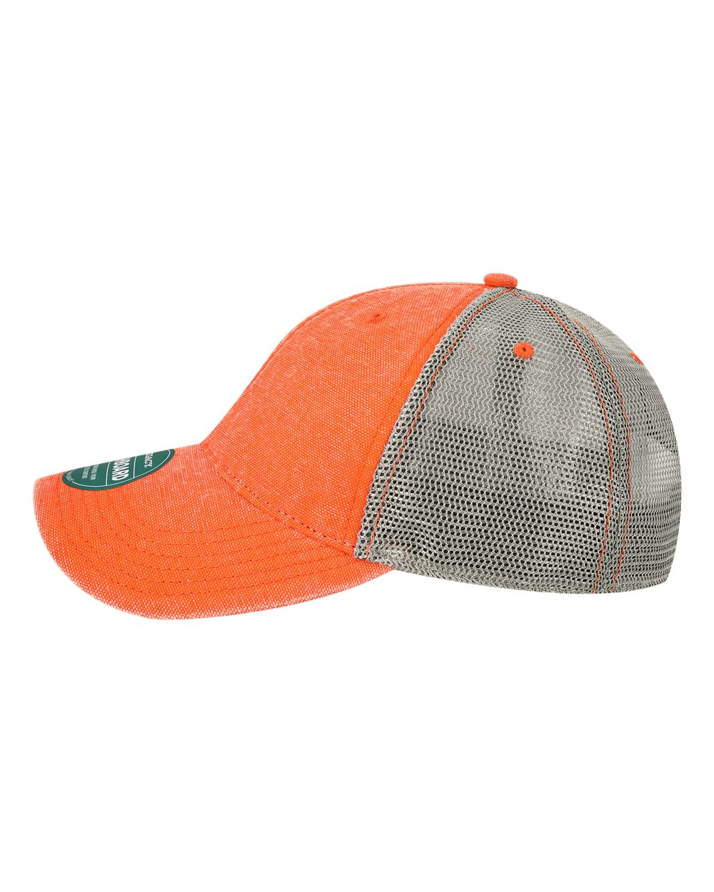 Left View of Orange/ Grey Dashboard Trucker Cap - DTA