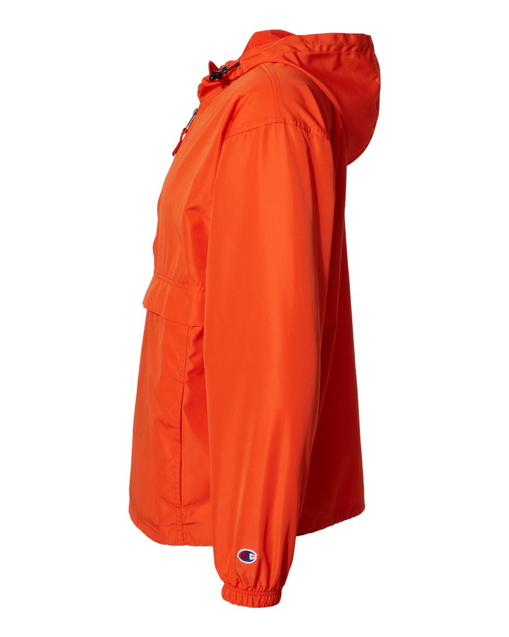 Left View of Orange Packable Anorak Jacket - CO200