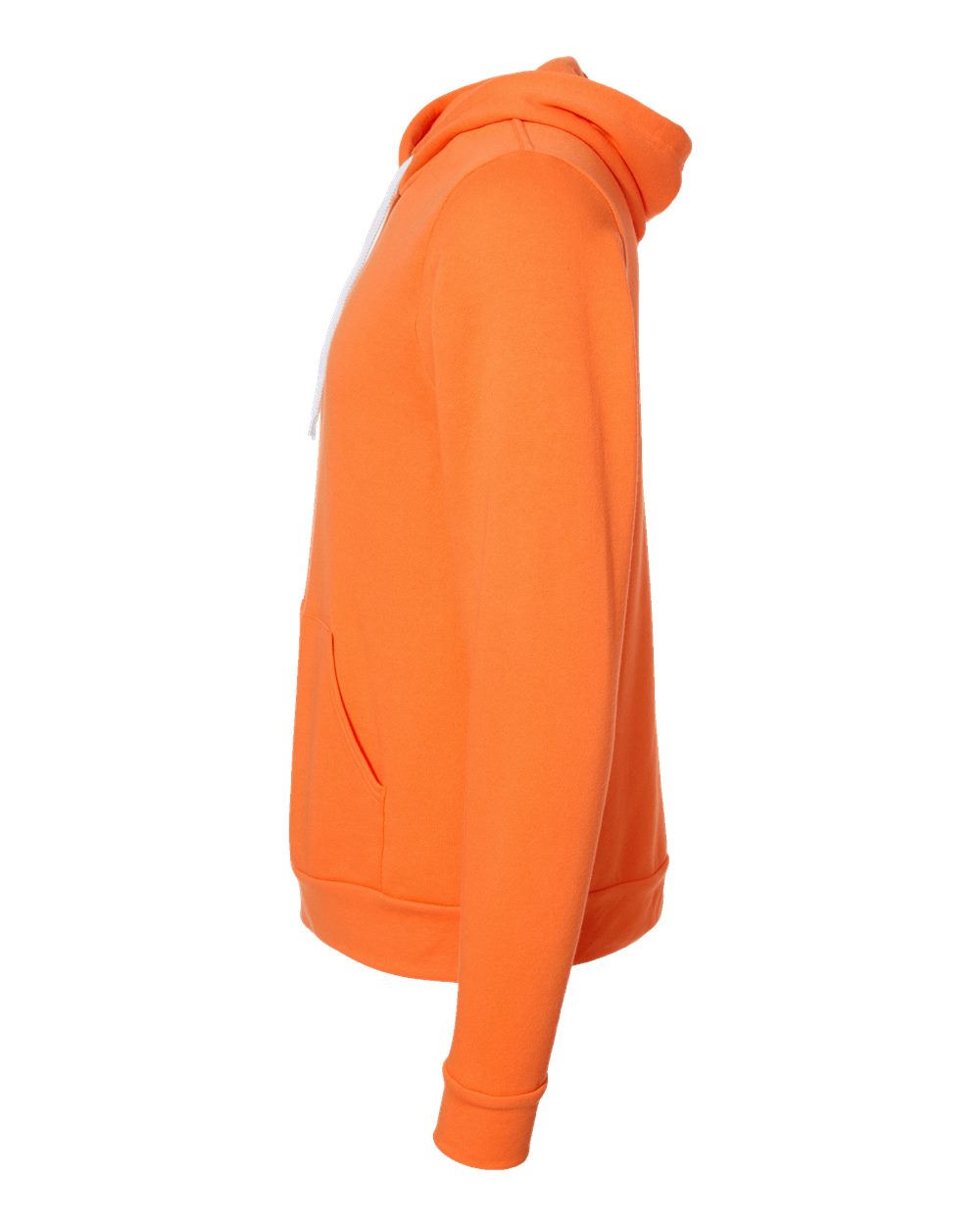 Left View of Orange Sponge Fleece Hoodie - 3719