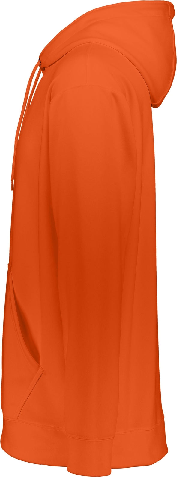 Left View of ORANGE WICKING FLEECE HOOD SWEATSHIRT