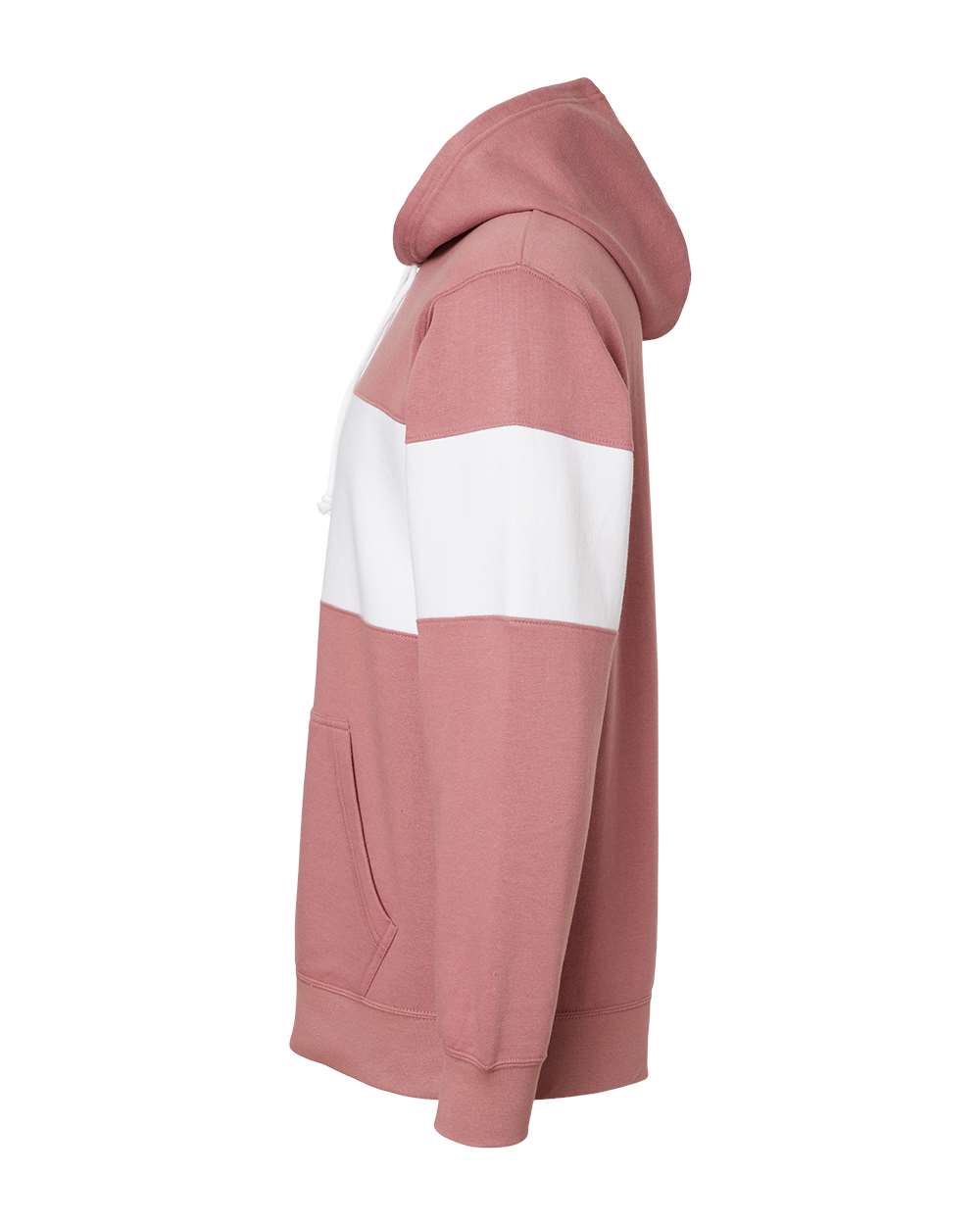 Left View of Orchid Ice Classic Fleece Colorblocked Hooded Sweatshirt - 22709