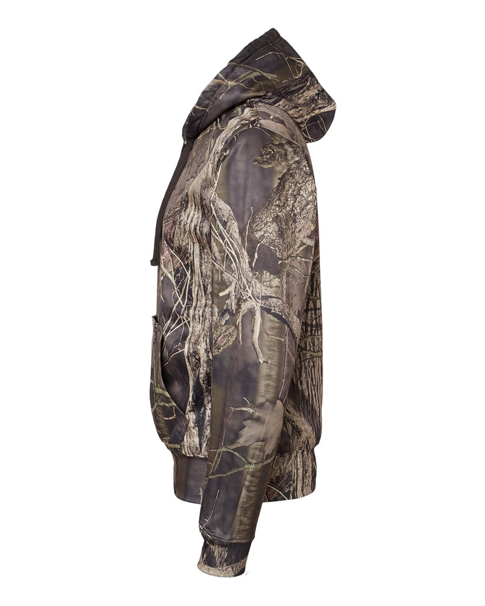 Left View of Outdoor Camo Polyester Tailgate Hooded Sweatshirt - 8615