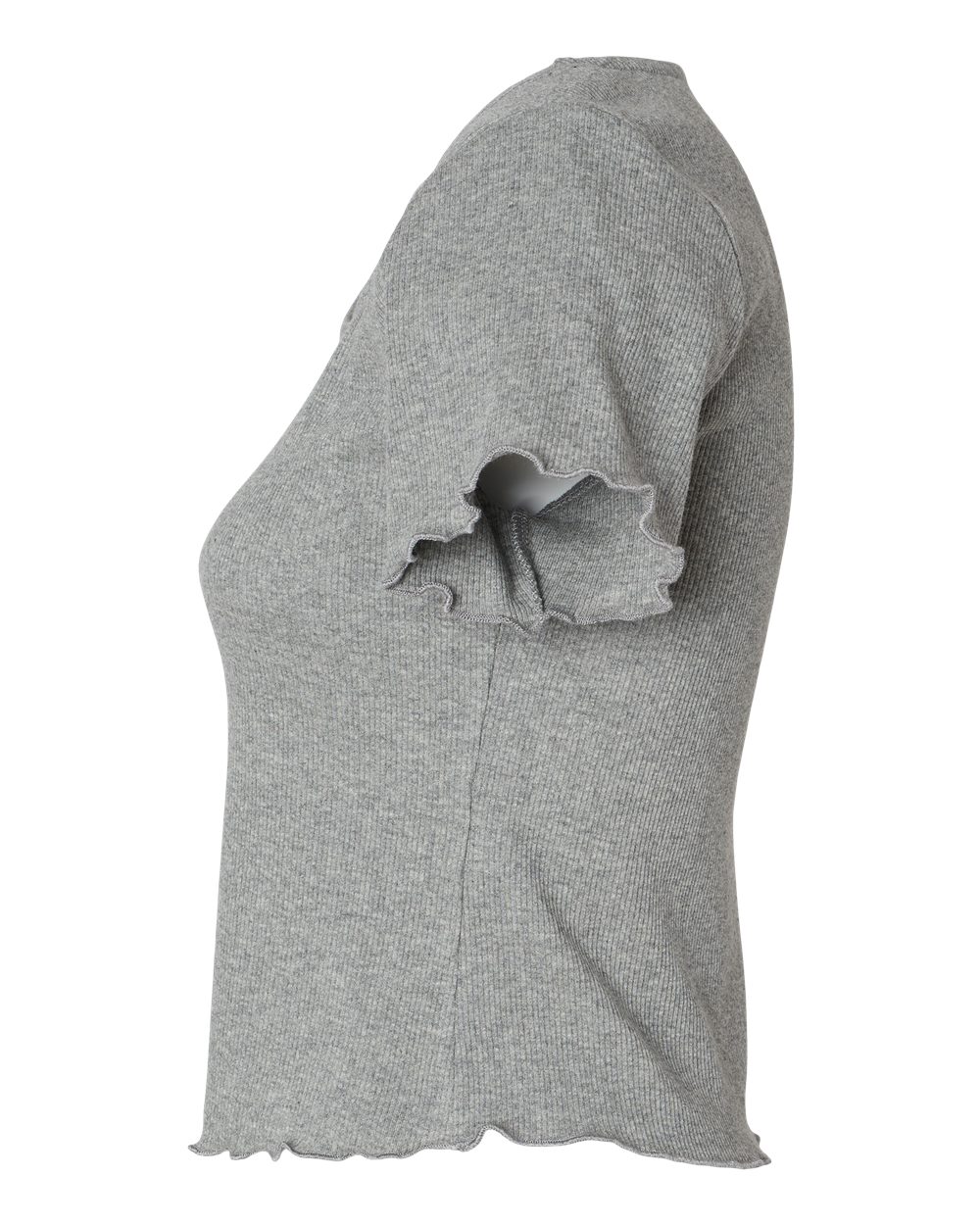 Left View of Oxford Heather Women&#39;s Baby Rib T-Shirt - BW2403