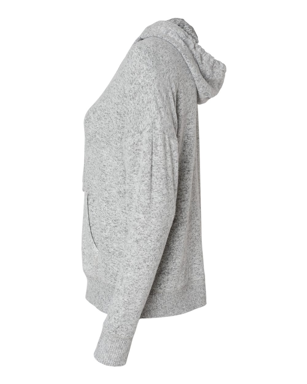 Left View of Oxford Heather Women&#39;s Cuddle Fleece Hooded Pullover - BW1501