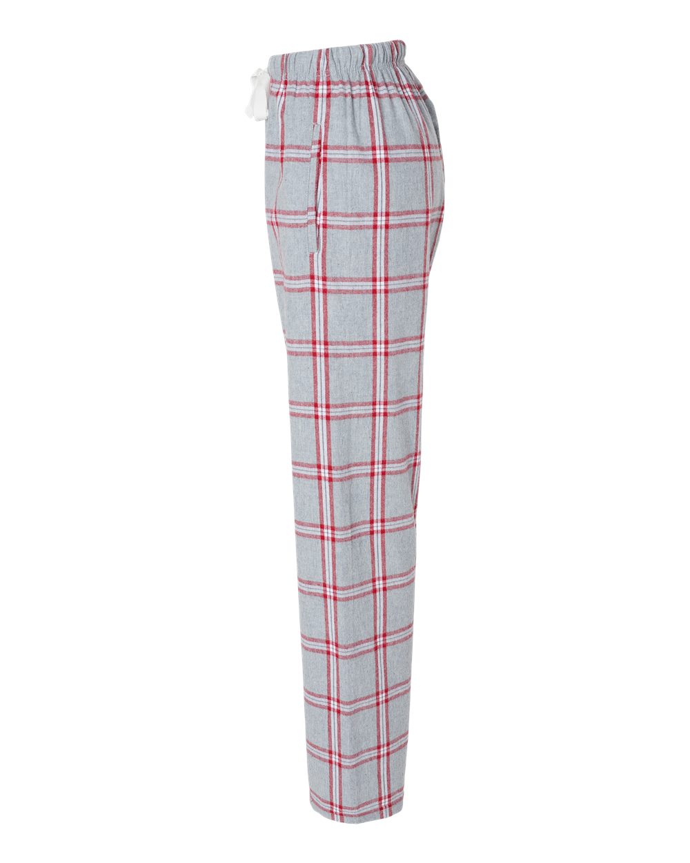 Left View of Oxford Red Tomboy Plaid Women&#39;s Haley Flannel Pants - BW6620
