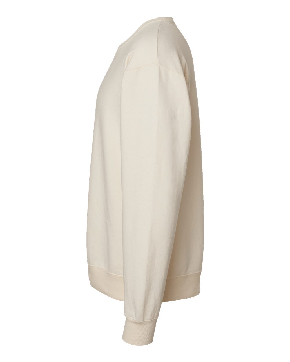 Left View of Parchment Garment-Dyed Crewneck Sweatshirt - GDH400