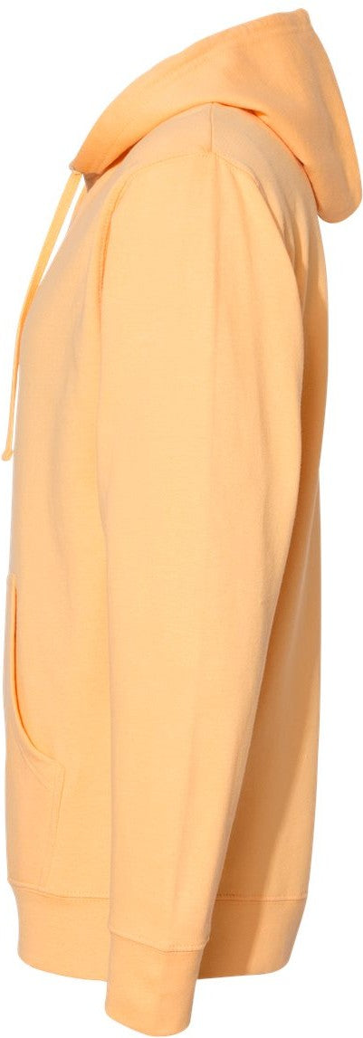 Left View of Peach Midweight Hooded Sweatshirt - SS4500