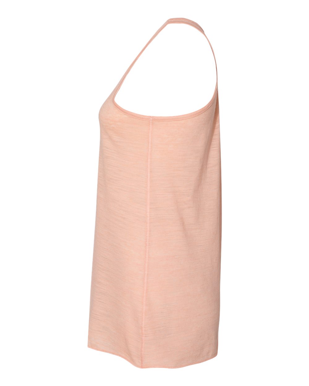Left View of Peach Slub Women&#39;s Flowy Racerback Tank - 8800