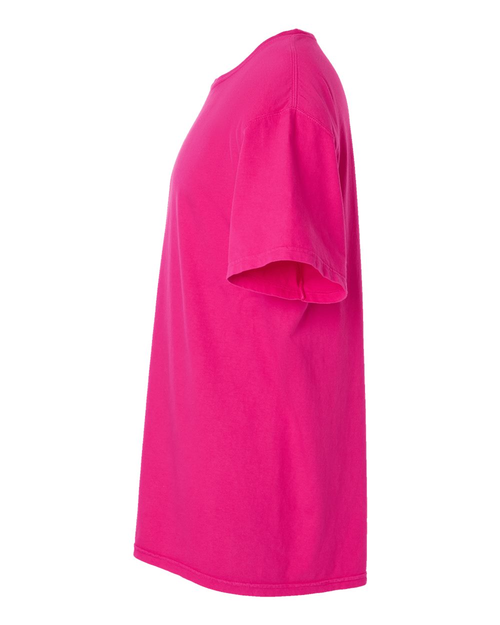 Left View of Peony Pink Garment-Dyed T-Shirt - GDH100