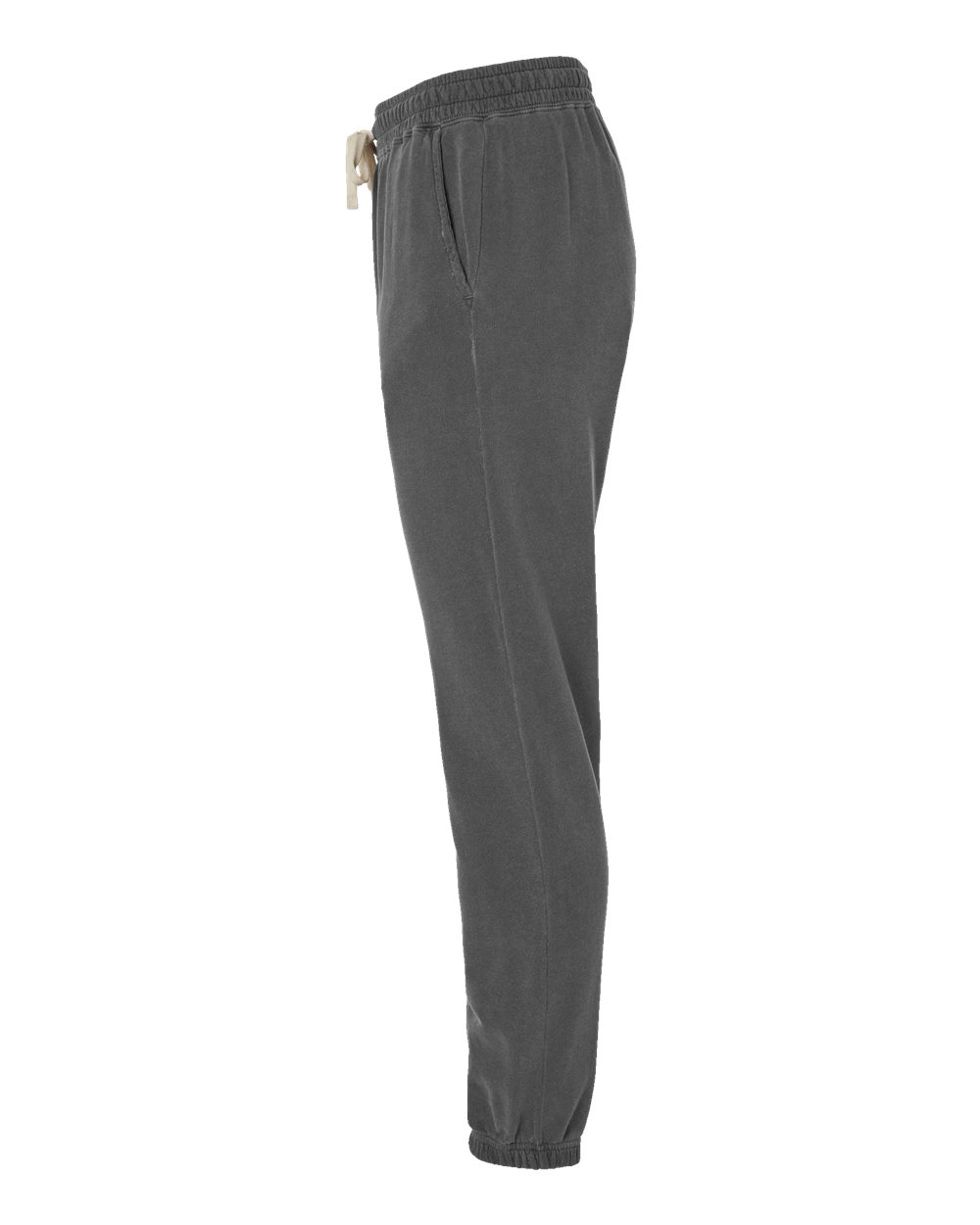 Left View of Pepper Garment-Dyed Lightweight Fleece Sweatpants - 1469