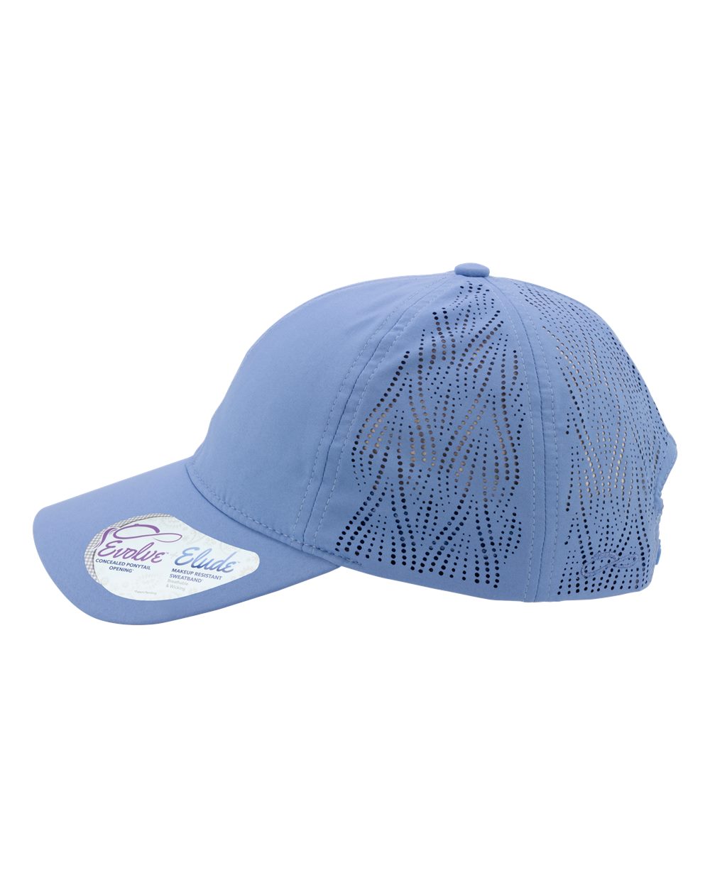 Left View of Periwinkle/ Floral Women's Perforated Performance Cap - GABY
