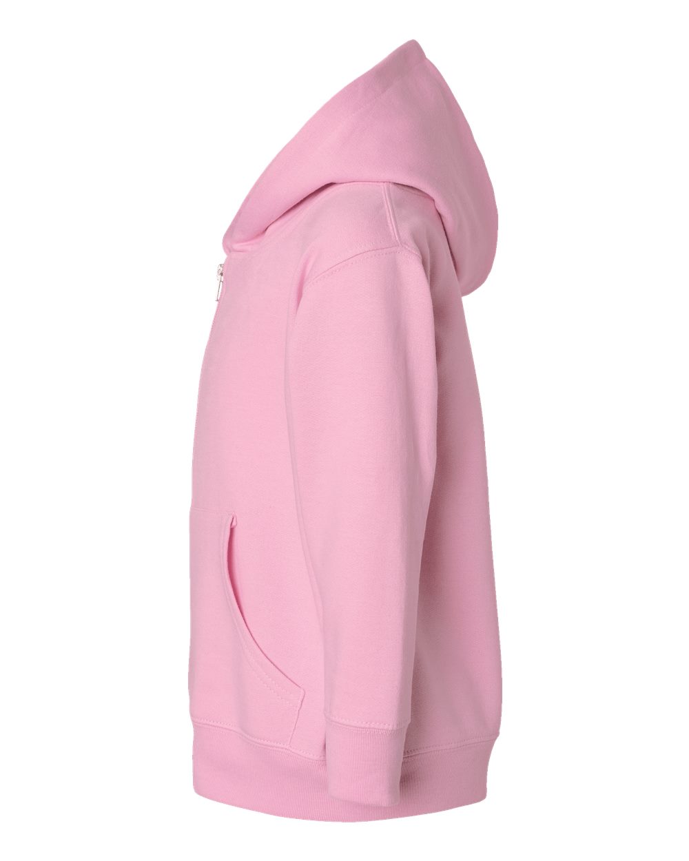 Left View of Pink Toddler Full-Zip Fleece Hoodie - 3346
