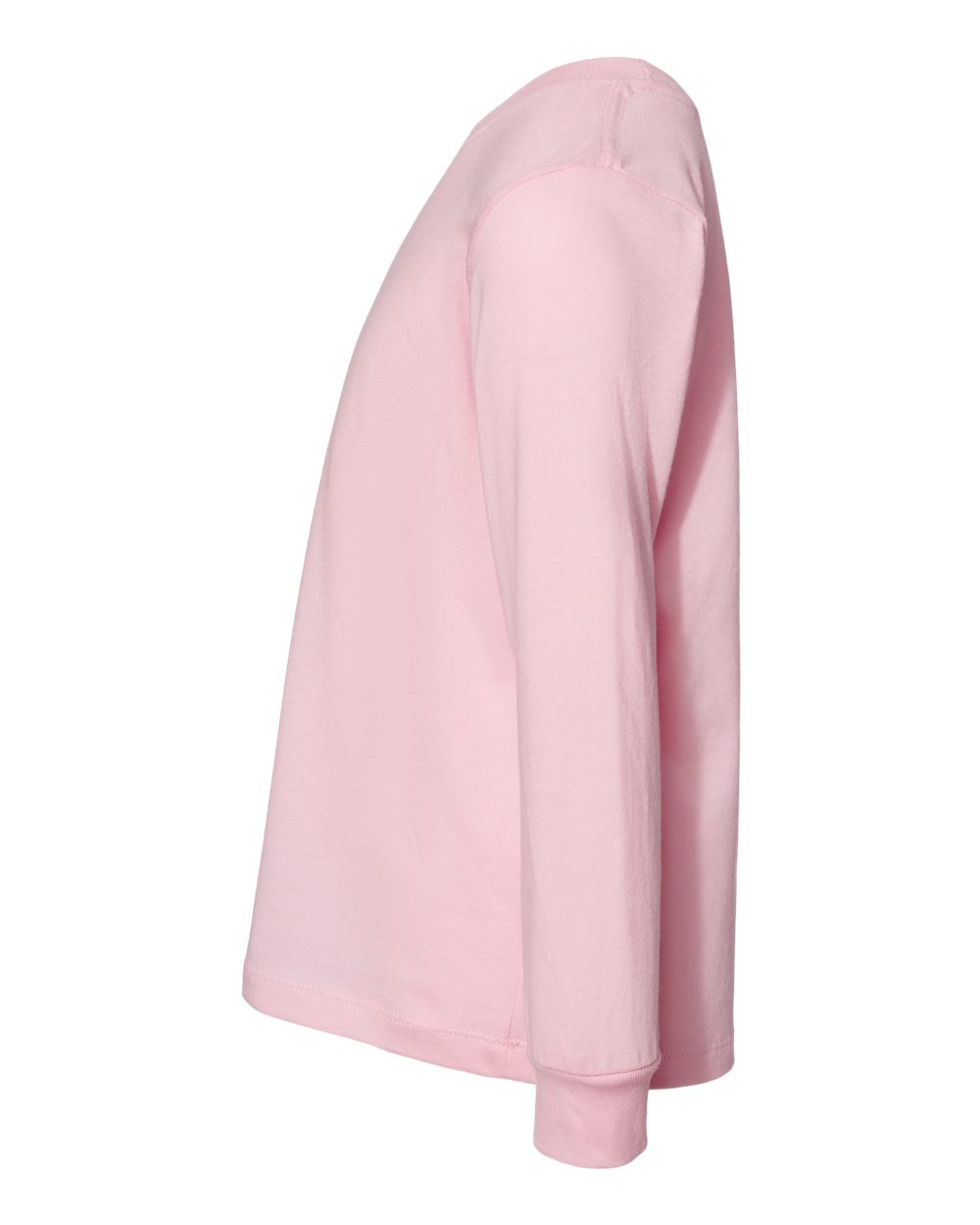 Left View of Pink Toddler Jersey Long Sleeve Tee - 3501T