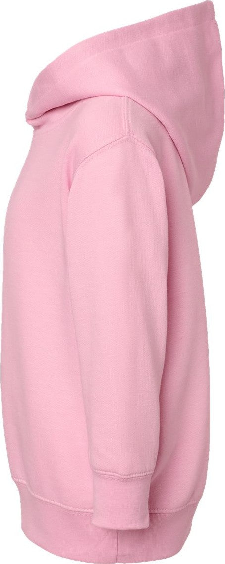Left View of Pink Toddler Pullover Fleece Hoodie - 3326