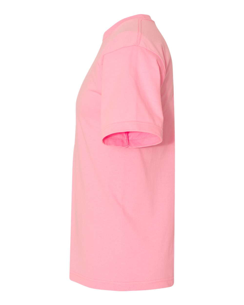 Left View of Pink USA-Made Midweight T-Shirt - 5040