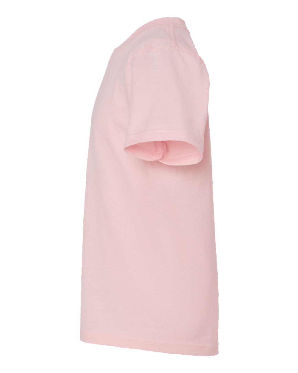 Left View of Pink Youth Fine Jersey T-Shirt - 235