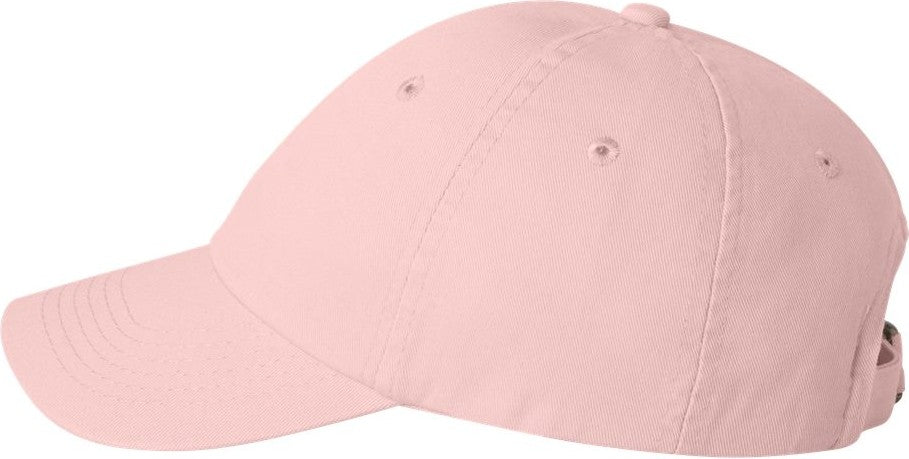 Left View of Pink Youth Small Fit Bio-Washed Dad Hat - VC300Y