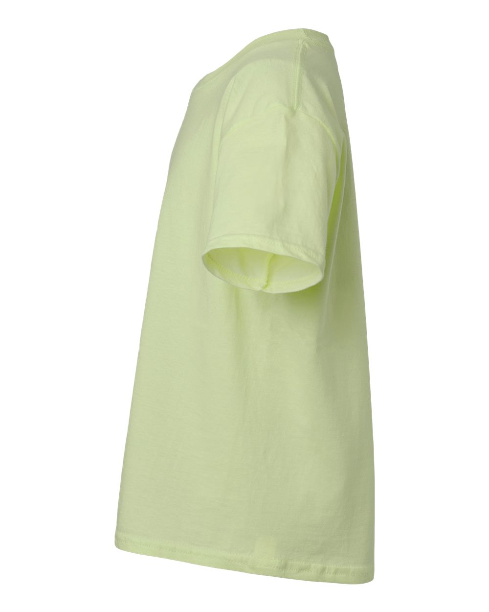 Left View of Pistachio Light Cotton Youth T-Shirt - 3000B