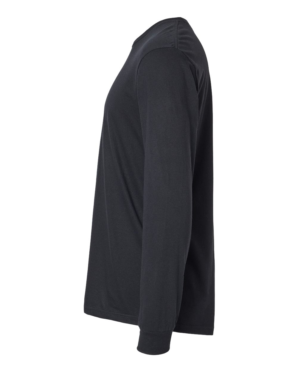 Left View of Pitch Black Softstyle® CVC Long Sleeve T-Shirt - 64440CVC