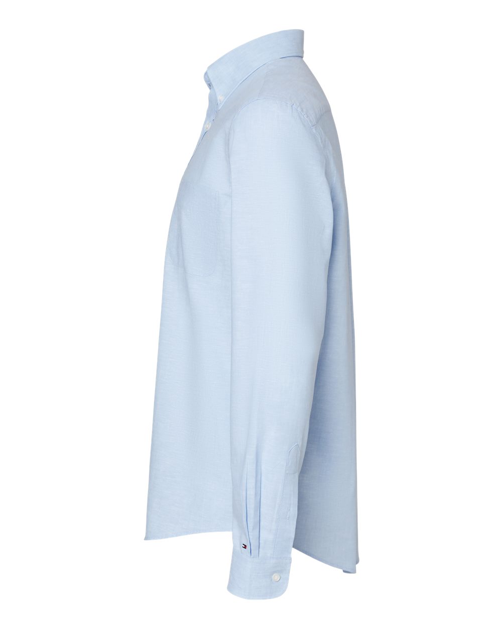 Left View of Placid Blue Cotton/Linen Shirt - 13TH107