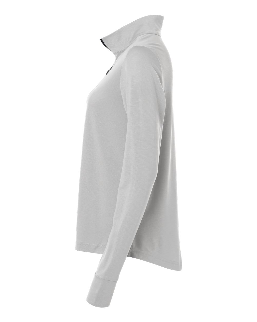 Left View of Platinum/ Carbon Women's Jaq Stretch Performance Quarter-Zip - NE405W plain