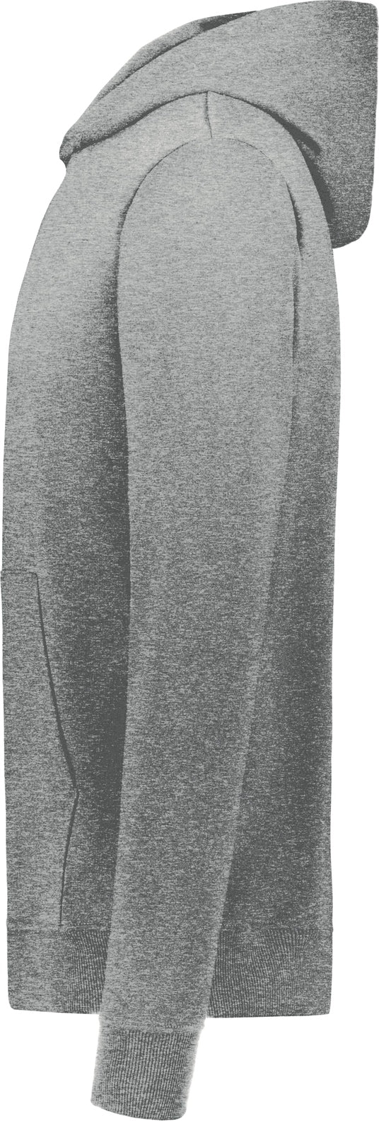 Left View of PLATINUM HEATHER YTH ALL-DAY CORE BSC FLC HOOD