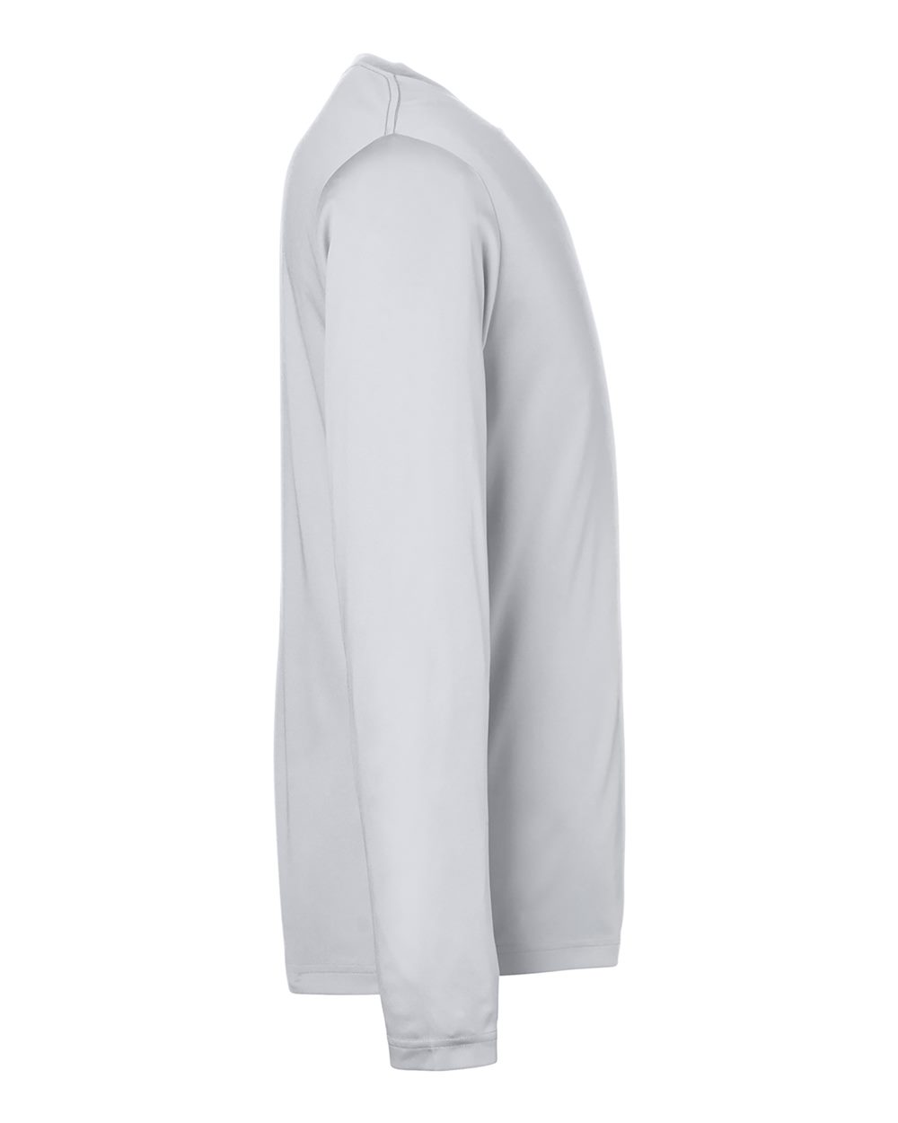 Left View of Platinum Unisex Capital Long Sleeve Performance T-Shirt - CE10L